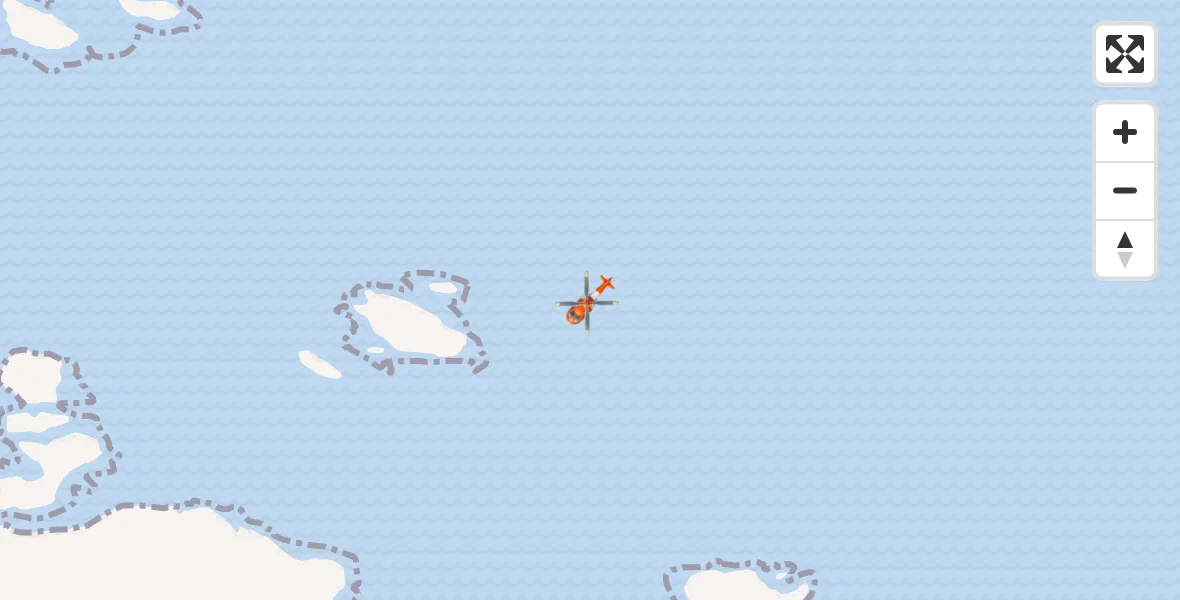 Flight route Coastguard Helicopter Inner Seas - Inner Seas, 12 August 2026, 23:18