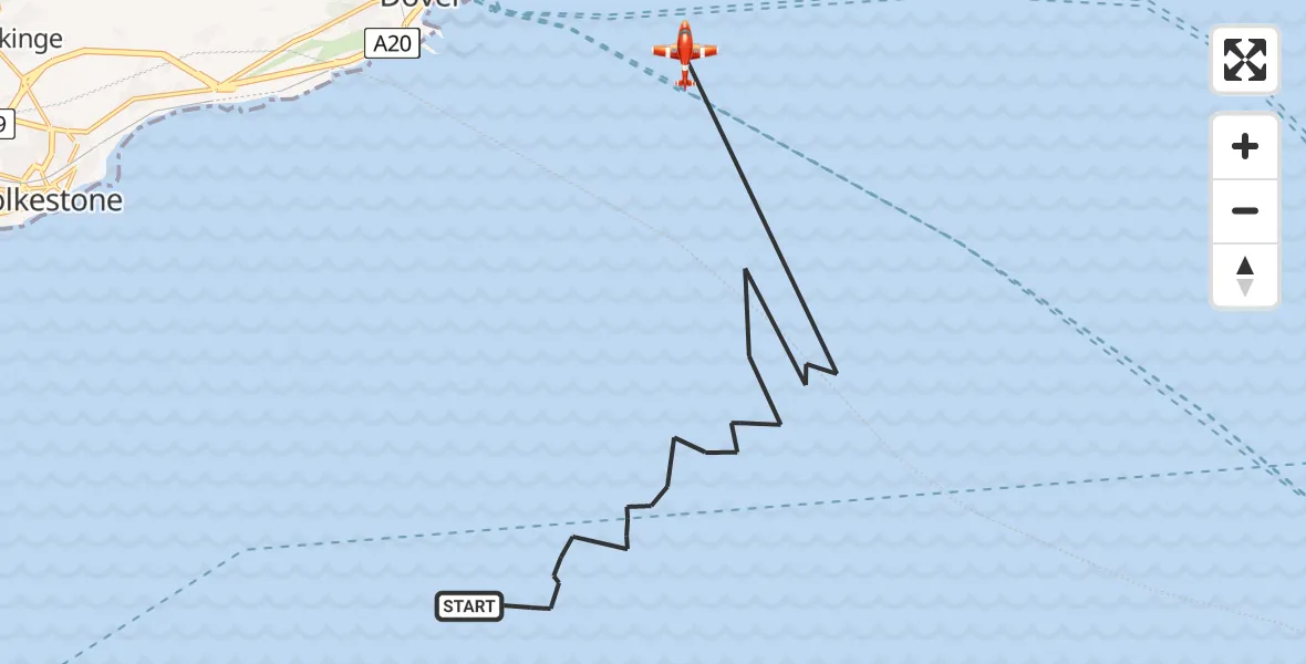 Flight route Coastguard Drone English Channel - English Channel, 13 August 2026, 07:03