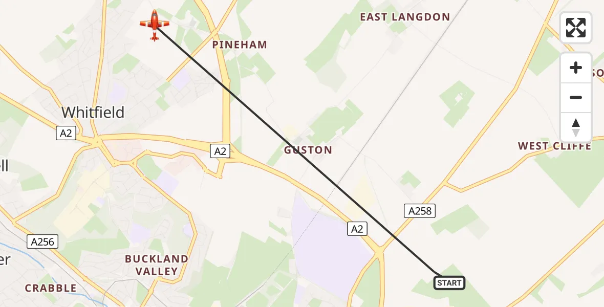 Flight route Coastguard Drone Dover - Dover, 13 August 2026, 09:59