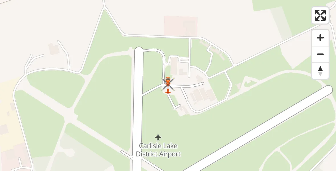 Flight route Coastguard Helicopter Carlisle Lake District Airport - Carlisle Lake District Airport, 13 August 2026, 12:13