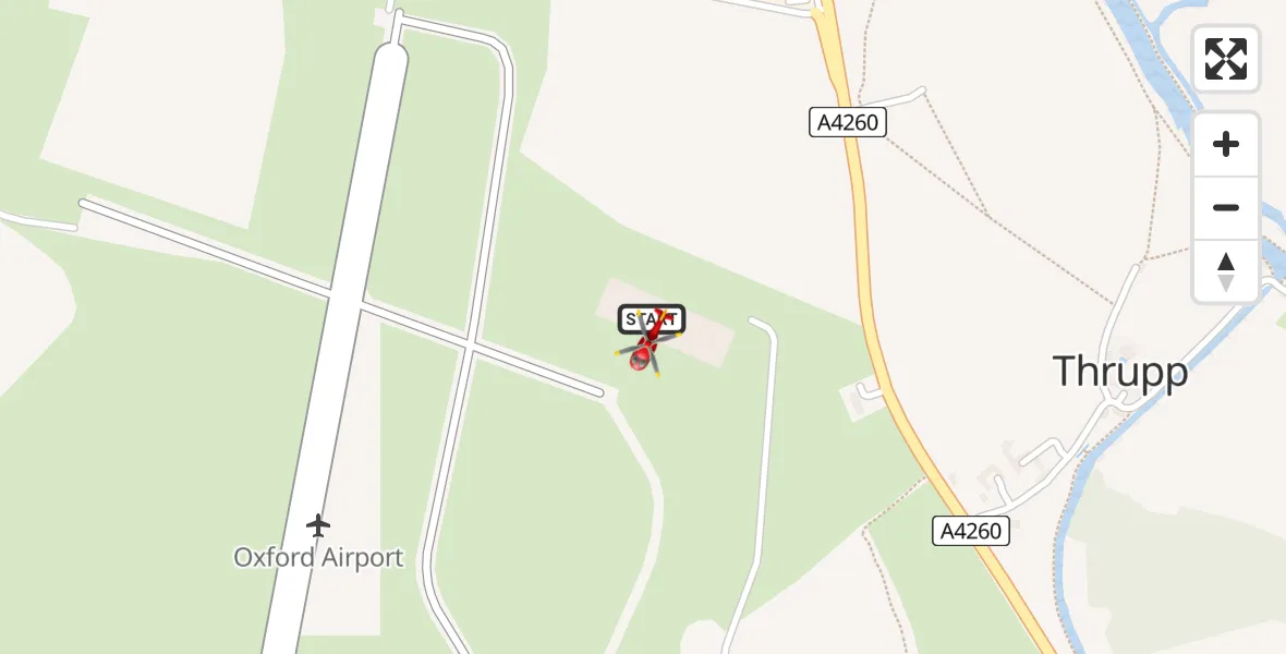 Flight route Air Ambulance Helicopter London Oxford Airport - London Oxford Airport, 13 August 2026, 14:00