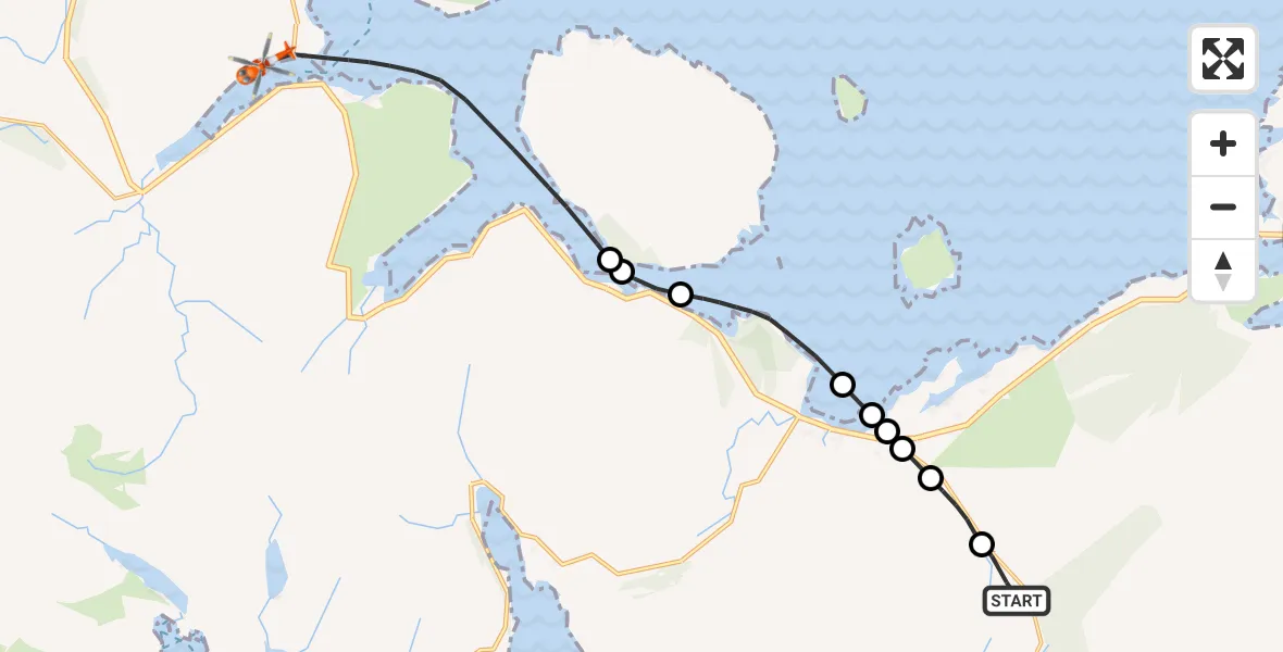 Flight route Coastguard Helicopter Highland - Inner Seas, 13 August 2026, 15:03