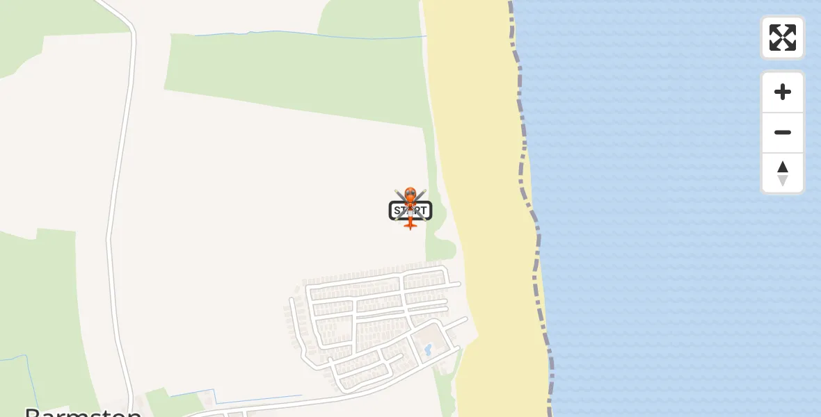 Flight route Coastguard Helicopter Barmston - Barmston, 14 August 2026, 02:51