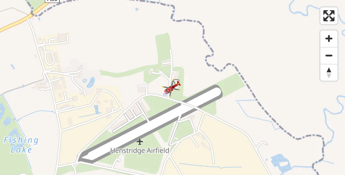 Flight route Air Ambulance Helicopter Henstridge Airfield - Henstridge Airfield, 14 August 2026, 10:23