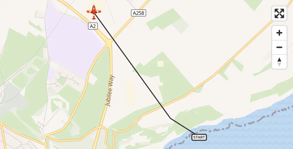 Flight route Coastguard Drone Dover - Dover, 14 August 2026, 10:25