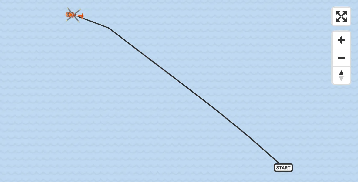 Flight route Coastguard Helicopter Inner Seas - Inner Seas, 14 August 2026, 15:05