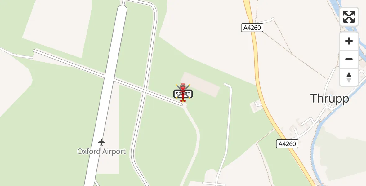 Flight route Air Ambulance Helicopter London Oxford Airport - London Oxford Airport, 14 August 2026, 15:27