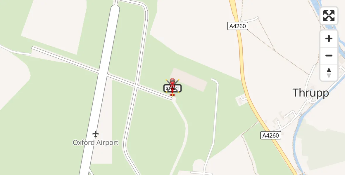 Flight route Air Ambulance Helicopter London Oxford Airport - London Oxford Airport, 14 August 2026, 15:33