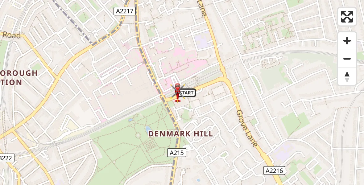 Flight route Air Ambulance Helicopter Kings College London Hospital - Kings College London Hospital, 14 August 2026, 17:27