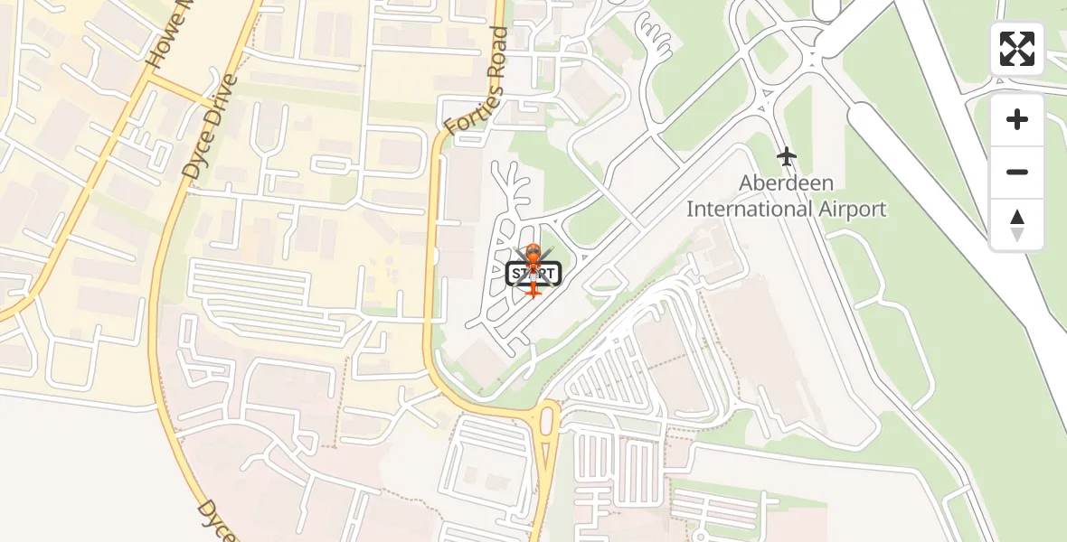Flight route Coastguard Helicopter Aberdeen International Airport - Aberdeen International Airport, 14 August 2026, 17:28