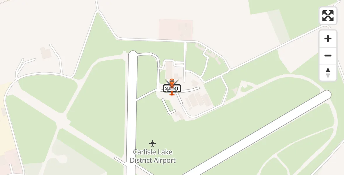 Flight route Coastguard Helicopter Carlisle Lake District Airport - Carlisle Lake District Airport, 14 August 2026, 18:44