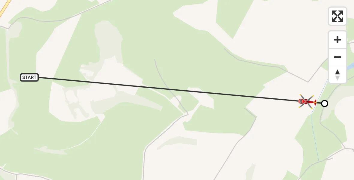 Flight route Air Ambulance Helicopter Donhead St. Andrew - Alvediston, 14 August 2026, 19:24
