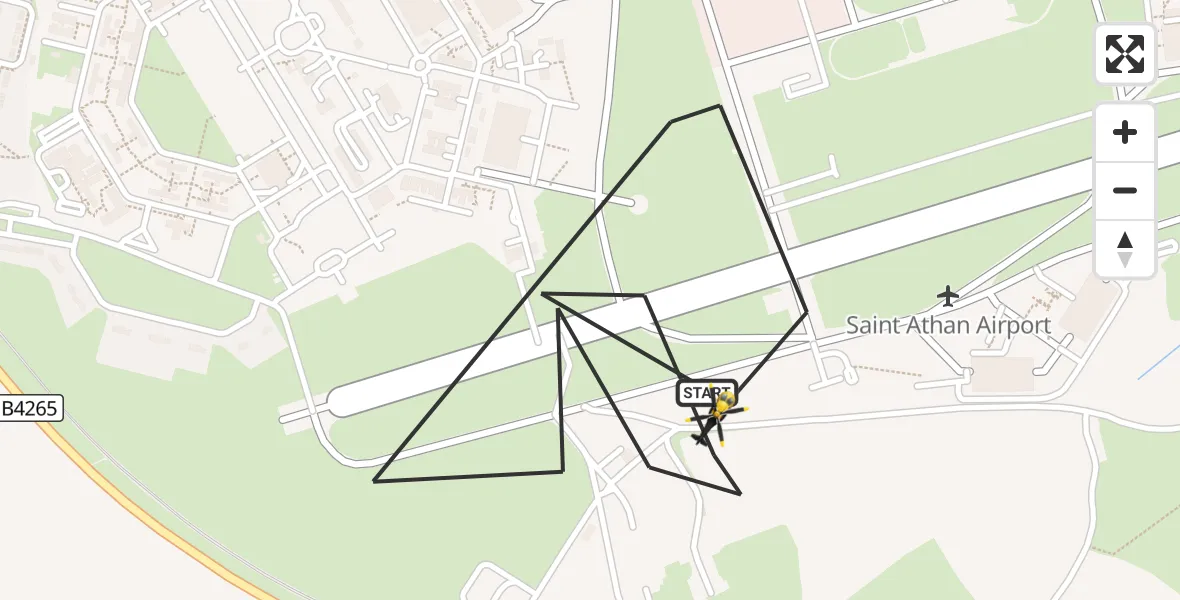Flight route Police Helicopter MOD St Athan - MOD St Athan, 14 August 2026, 19:38