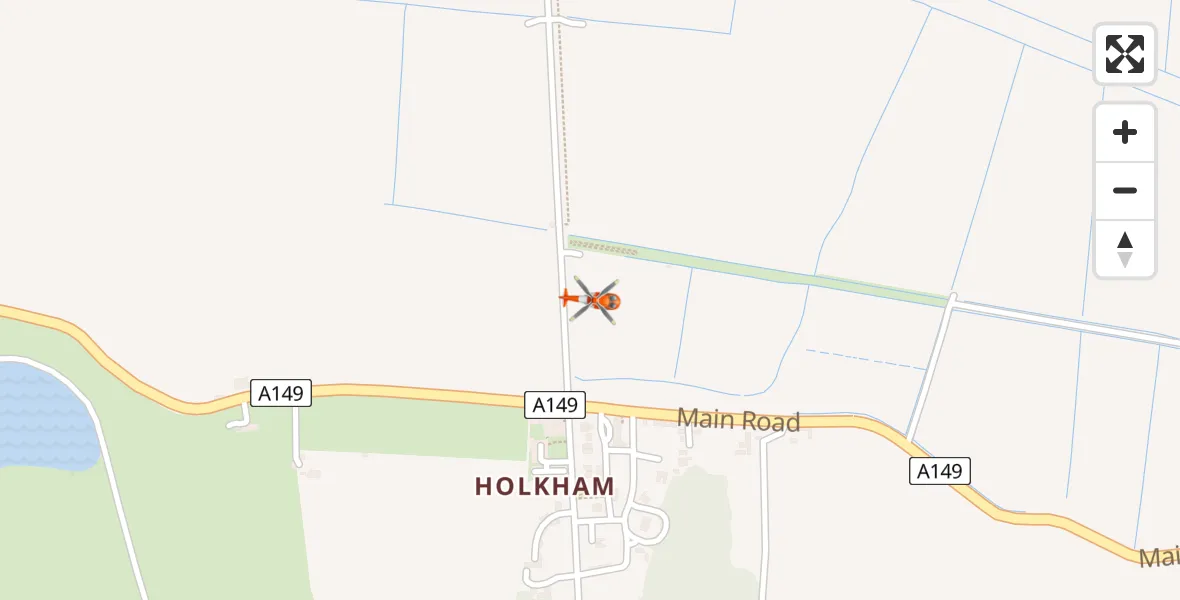Flight route Coastguard Helicopter North Norfolk - North Norfolk, 14 August 2026, 21:06
