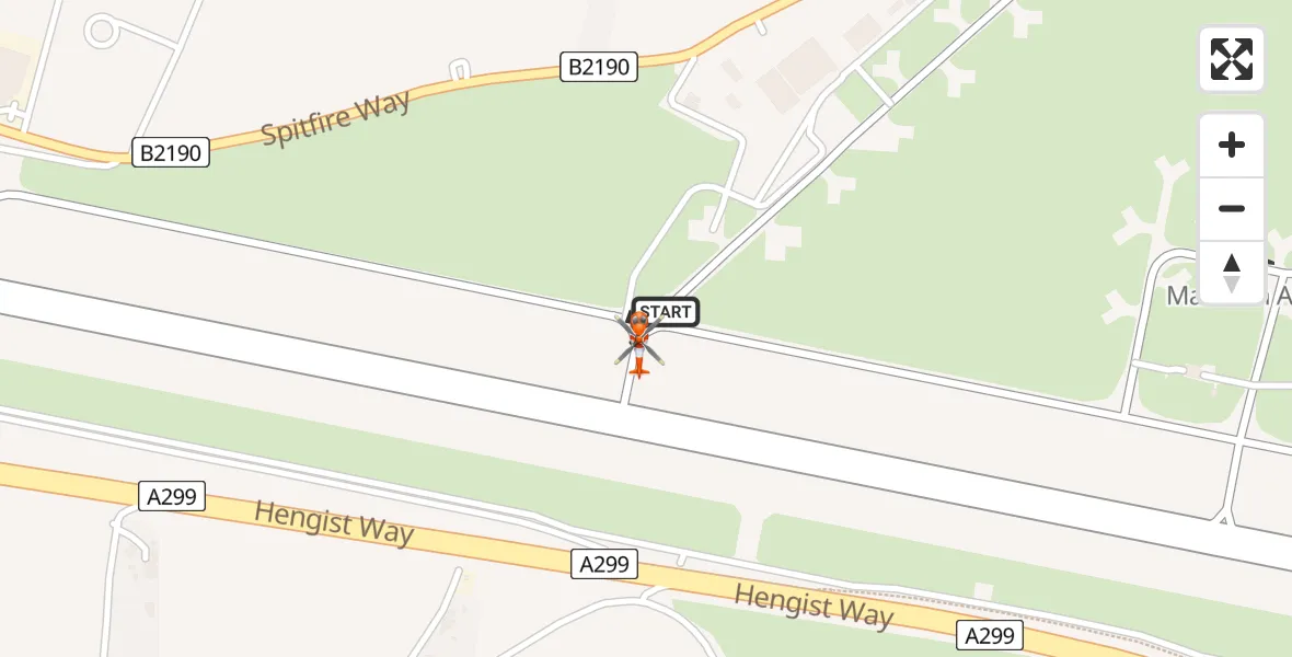 Flight route Coastguard Helicopter Manston Airport - Manston Airport, 15 August 2026, 08:10