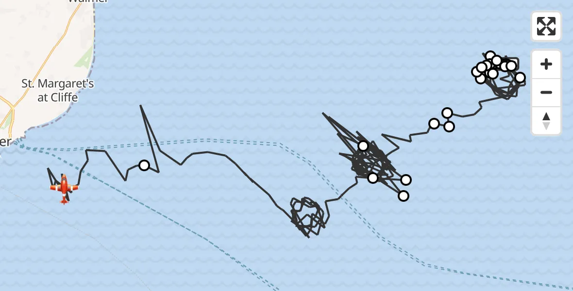 Flight route Coastguard Drone Noordzee - English Channel, 15 August 2026, 08:16