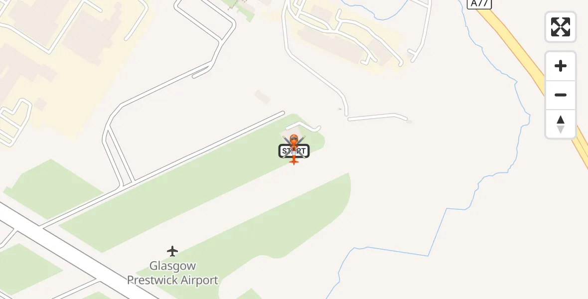 Flight route Coastguard Helicopter Glasgow Prestwick Airport - Glasgow Prestwick Airport, 15 August 2026, 09:22