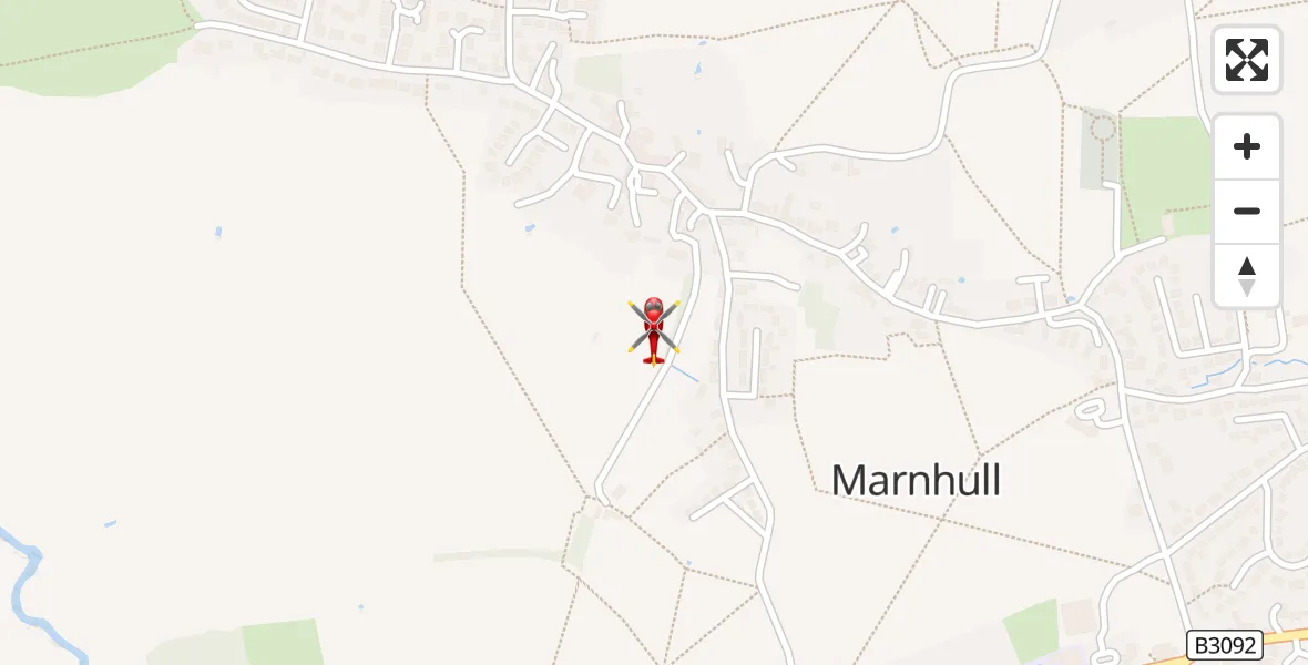 Flight route Air Ambulance Helicopter Marnhull - Marnhull, 15 August 2026, 10:13