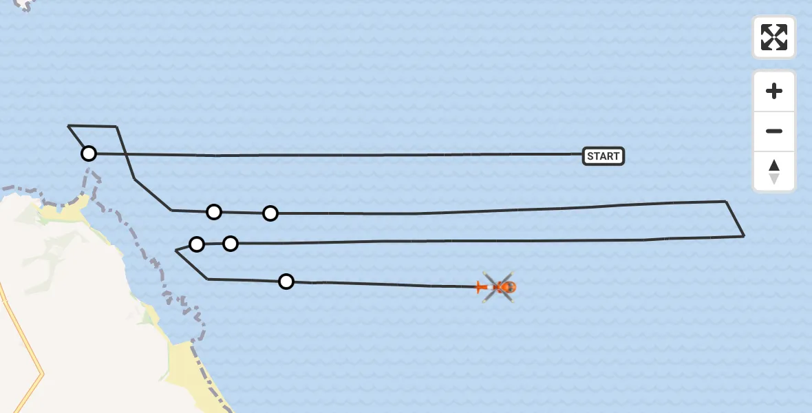 Flight route Coastguard Helicopter North Sea - North Sea, 15 August 2026, 10:18