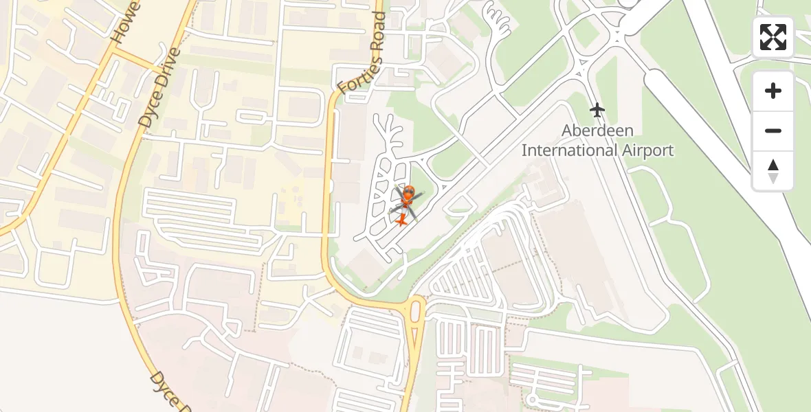 Flight route Coastguard Helicopter Aberdeen International Airport - Aberdeen International Airport, 15 August 2026, 10:52