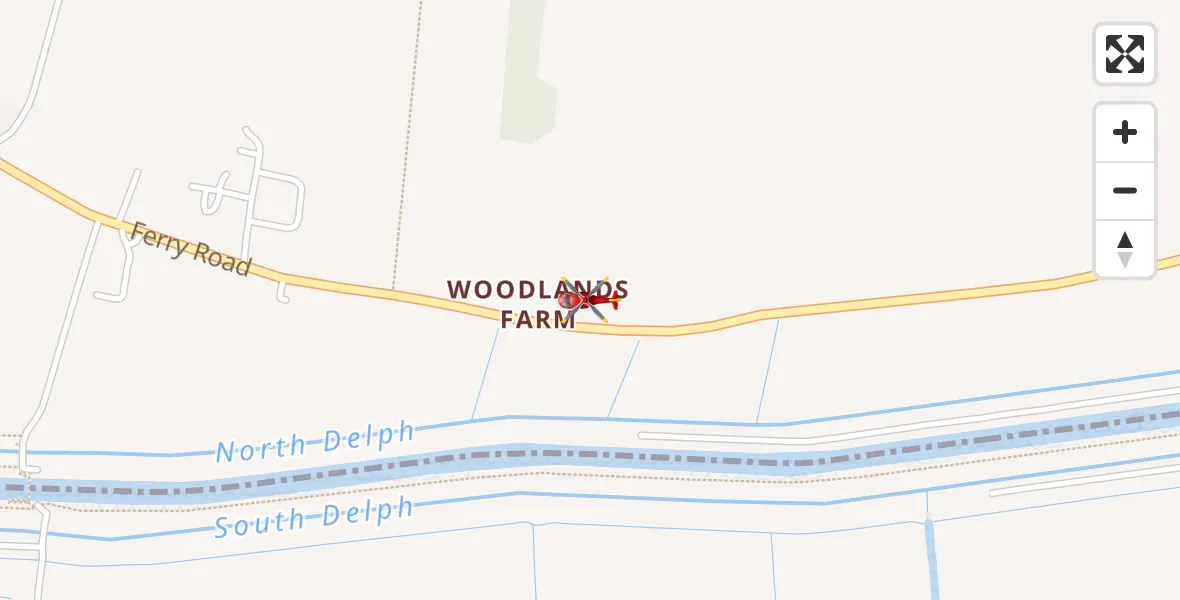 Flight route Air Ambulance Helicopter Fiskerton - Fiskerton, 15 August 2026, 11:55