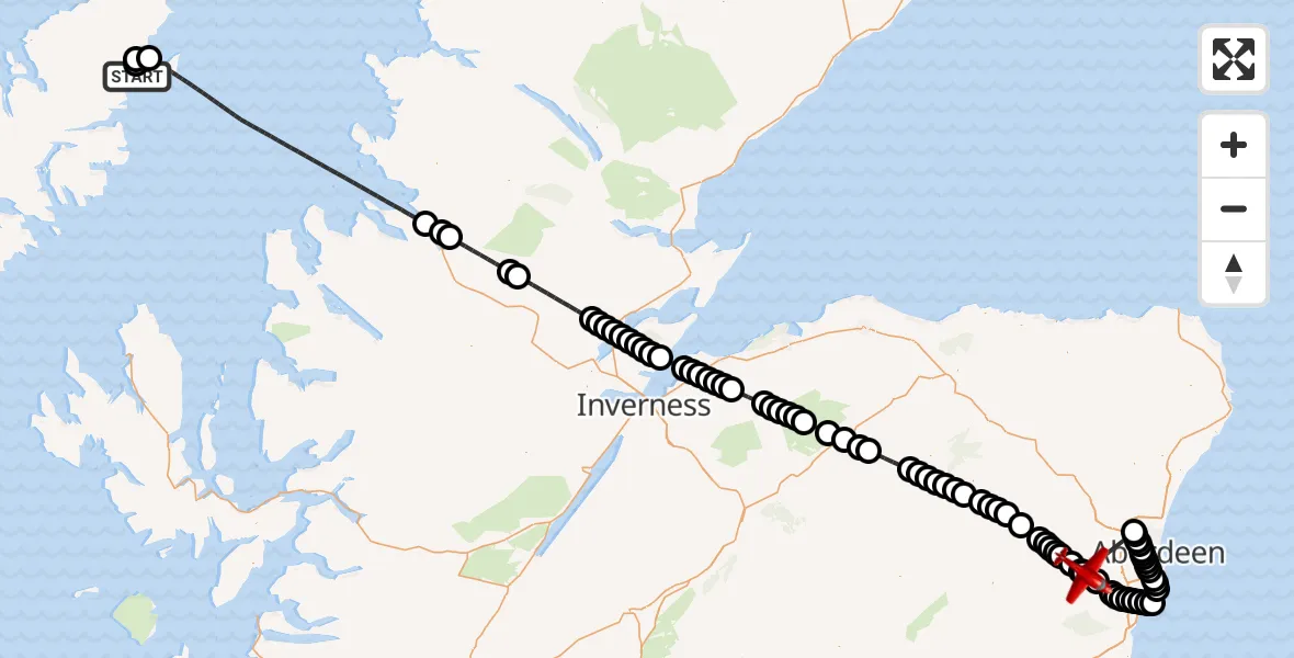 Flight route Air Ambulance Aircraft Stornoway Airport - Milton of Cullerlie, 15 August 2026, 12:24
