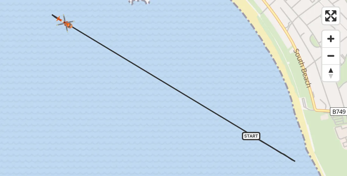 Flight route Coastguard Helicopter Troon - Troon, 15 August 2026, 13:06