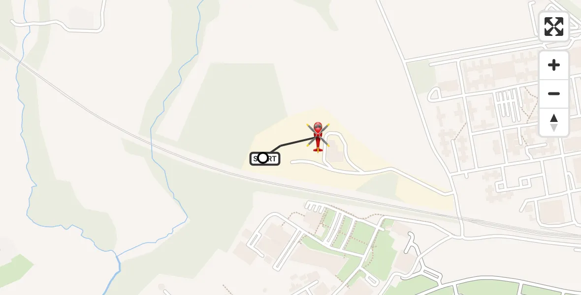 Flight route Air Ambulance Helicopter RAF Cosford - Cosford, 15 August 2026, 13:46