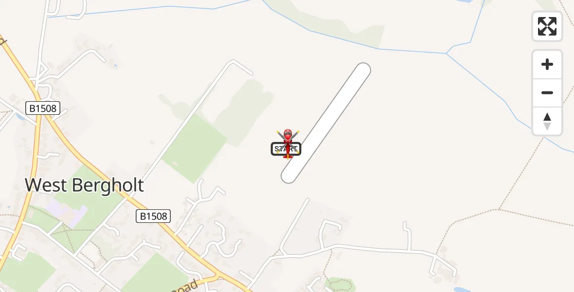 Flight route Air Ambulance Helicopter West Bergholt Airstrip - West Bergholt Airstrip, 15 August 2026, 14:42