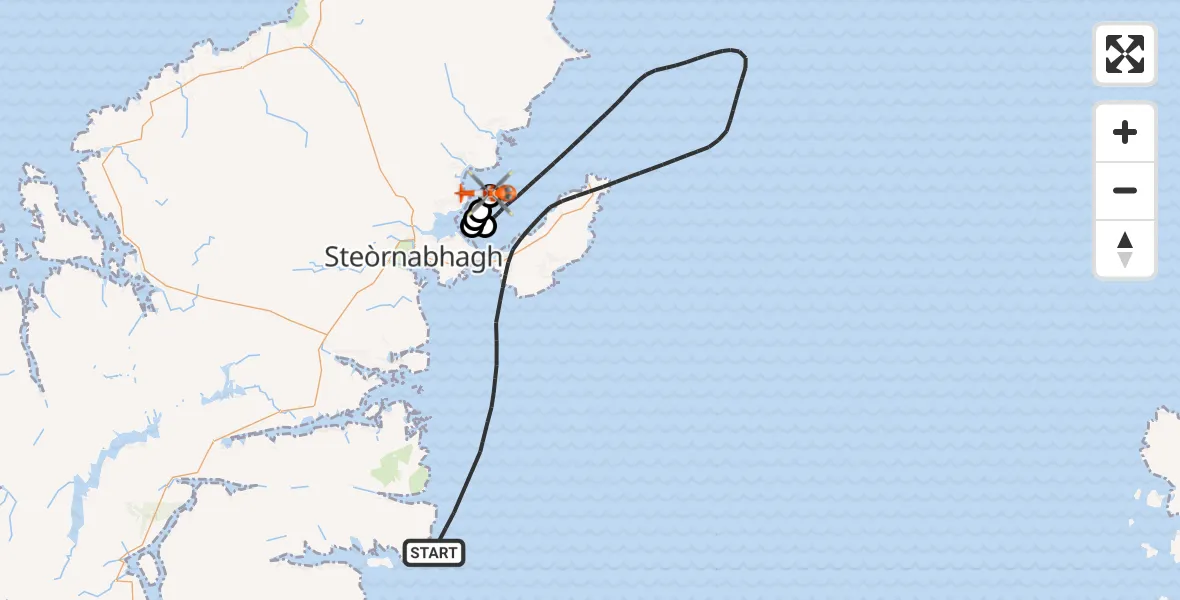 Flight route Coastguard Helicopter Inner Seas - Am Bac, 15 August 2026, 14:50