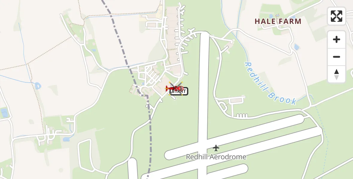 Flight route Air Ambulance Helicopter Redhill Aerodrome - Redhill Aerodrome, 15 August 2026, 16:18