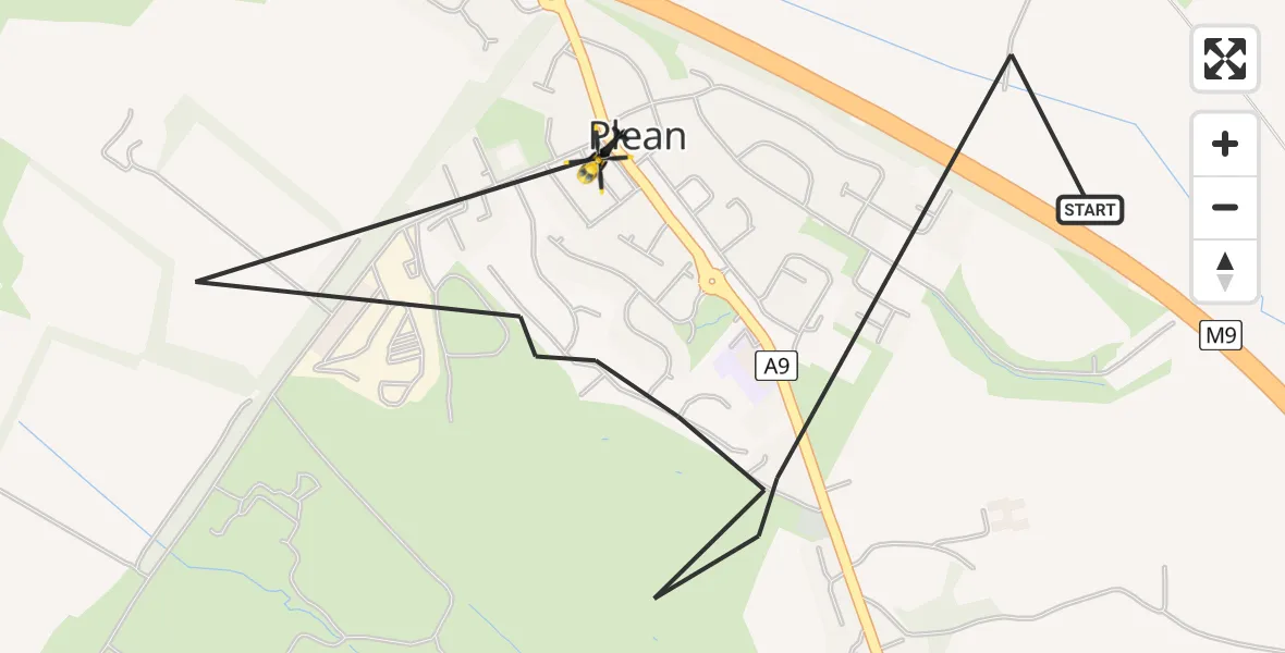 Flight route Police Helicopter Plean - Plean, 15 August 2026, 23:09