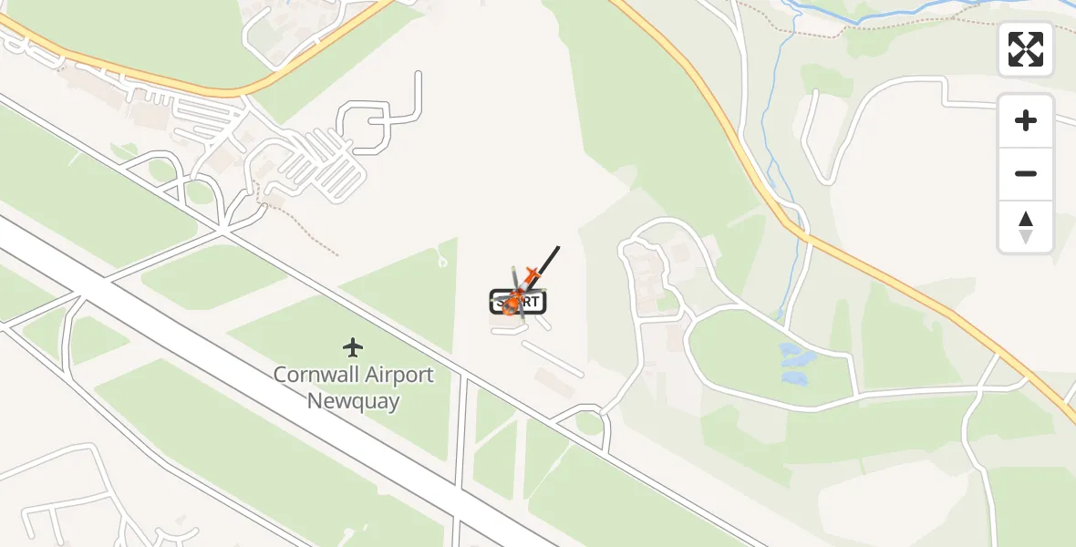 Flight route Coastguard Helicopter Cornwall Airport Newquay - Cornwall Airport Newquay, 16 August 2026, 07:14