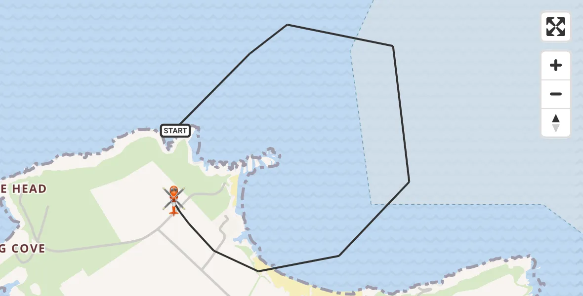 Flight route Coastguard Helicopter Constantine Bay - Constantine Bay, 16 August 2026, 10:16