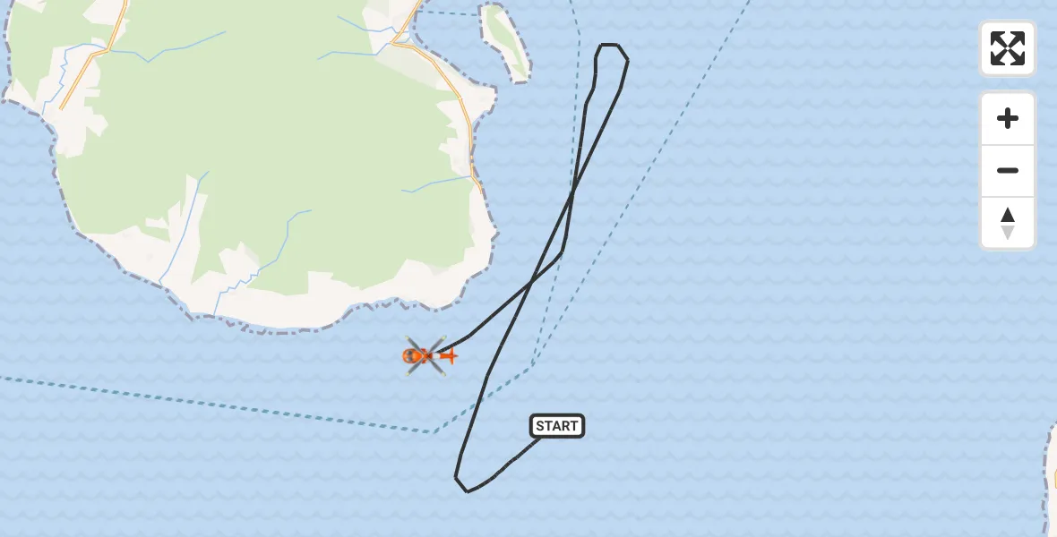 Flight route Coastguard Helicopter Inner Seas - Inner Seas, 16 August 2026, 13:21