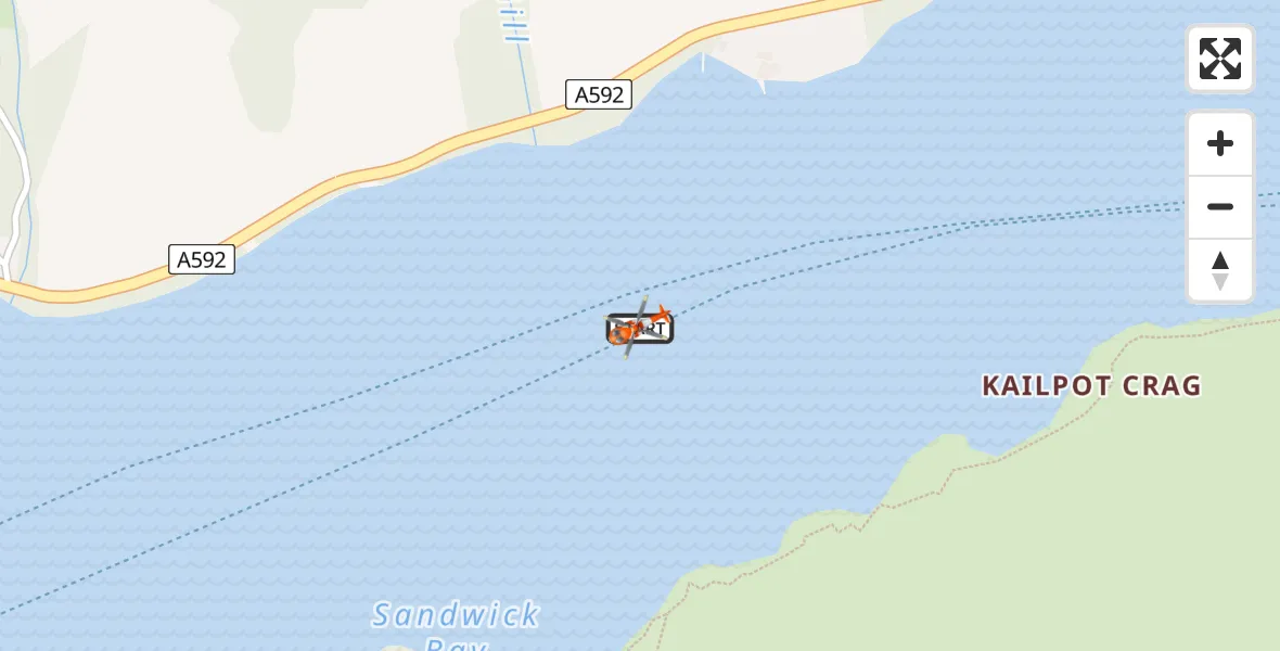 Flight route Coastguard Helicopter Ullswater - Ullswater, 16 August 2026, 13:39