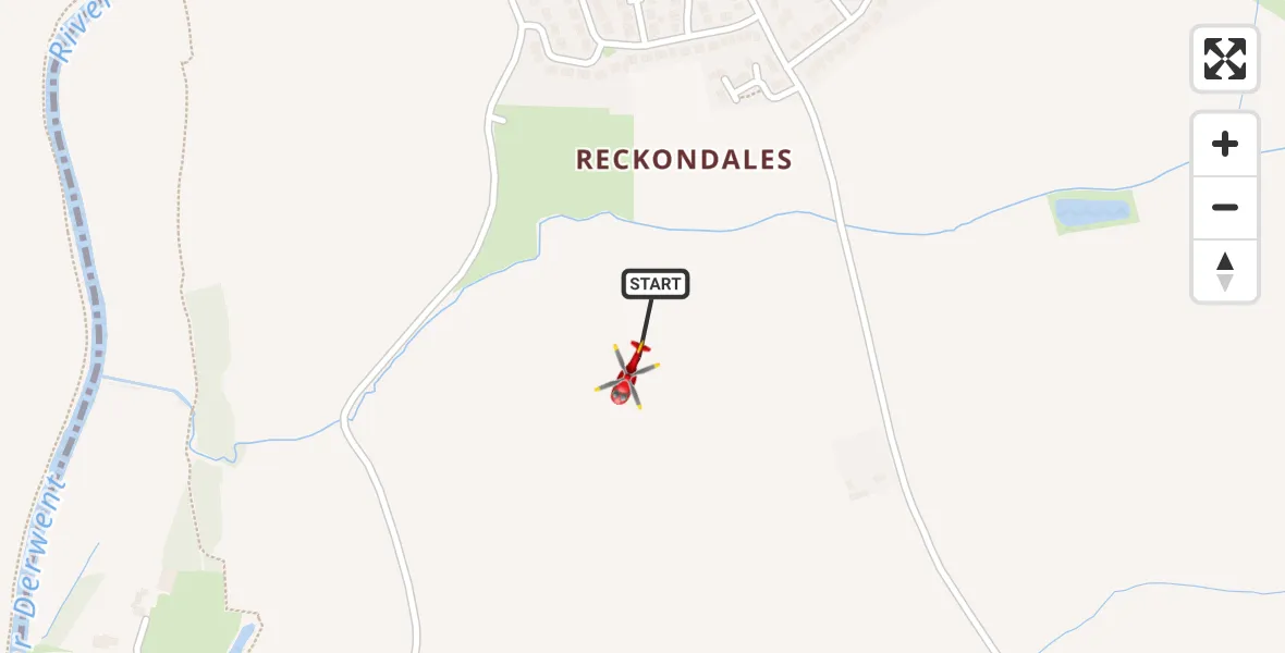 Flight route Air Ambulance Helicopter Stamford Bridge - Low Catton, 16 August 2026, 15:23