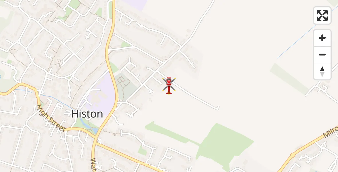 Flight route Air Ambulance Helicopter Impington - Impington, 16 August 2026, 15:27