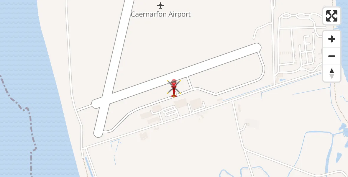 Flight route Air Ambulance Helicopter Caernarfon Airport - Caernarfon Airport, 16 August 2026, 16:13