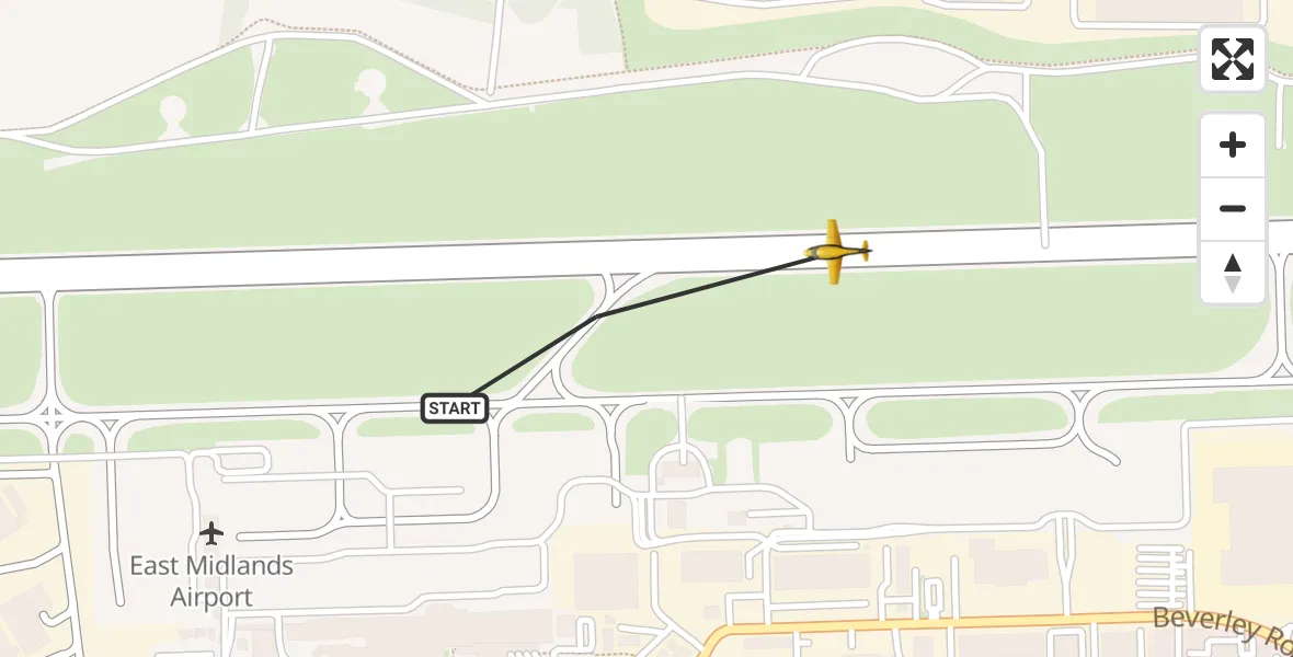 Flight route Police Aircraft East Midlands Airport - East Midlands Airport, 16 August 2026, 17:11