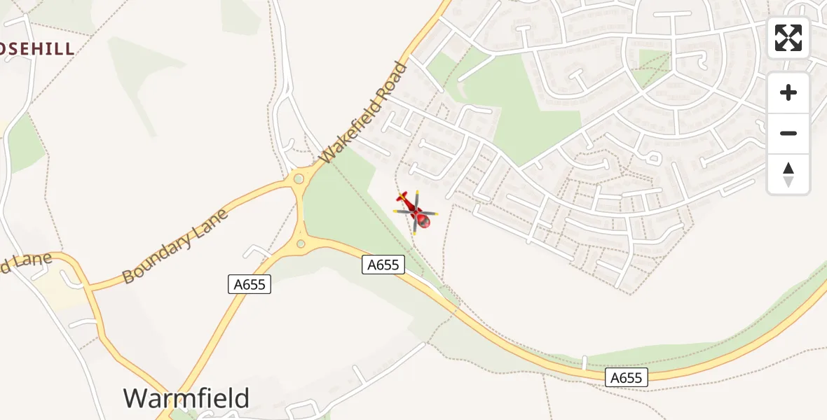 Flight route Air Ambulance Helicopter Normanton and Altofts - Normanton and Altofts, 16 August 2026, 17:13