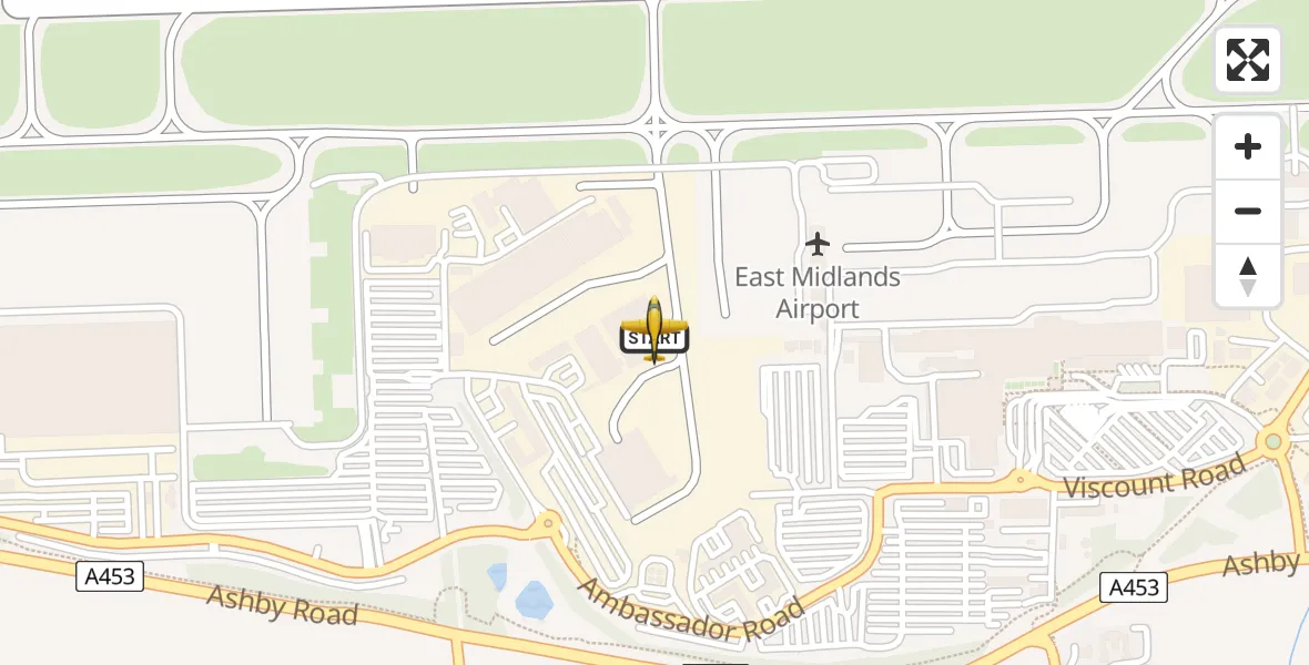 Flight route Police Aircraft East Midlands Airport - East Midlands Airport, 16 August 2026, 17:27