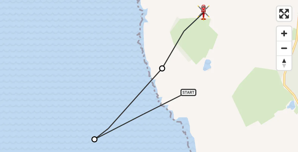 Flight route Air Ambulance Helicopter Inner Seas - Inner Seas, 16 August 2026, 20:16