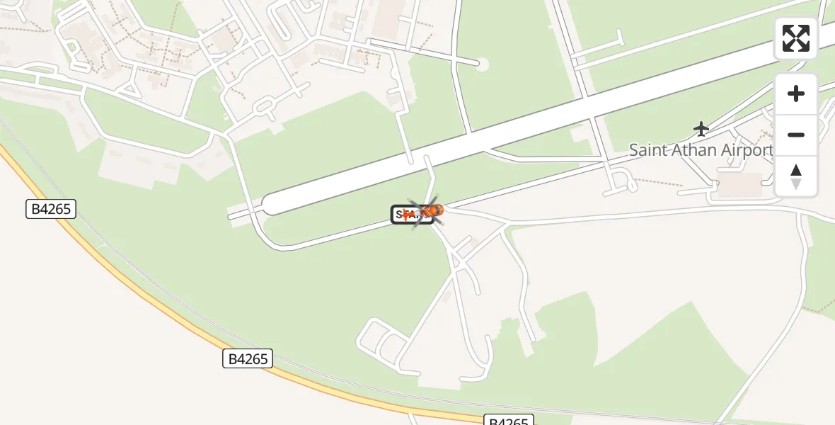 Flight route Coastguard Helicopter MOD St Athan - MOD St Athan, 16 August 2026, 21:10