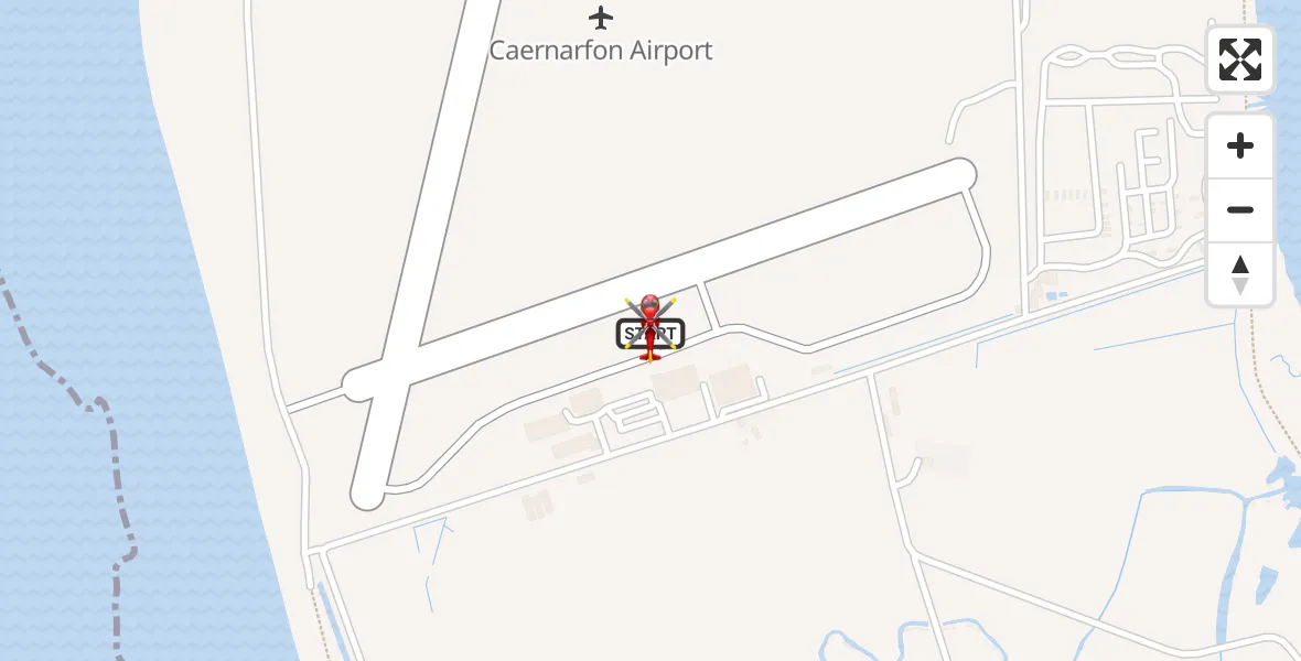 Flight route Air Ambulance Helicopter Caernarfon Airport - Caernarfon Airport, 17 August 2026, 09:25