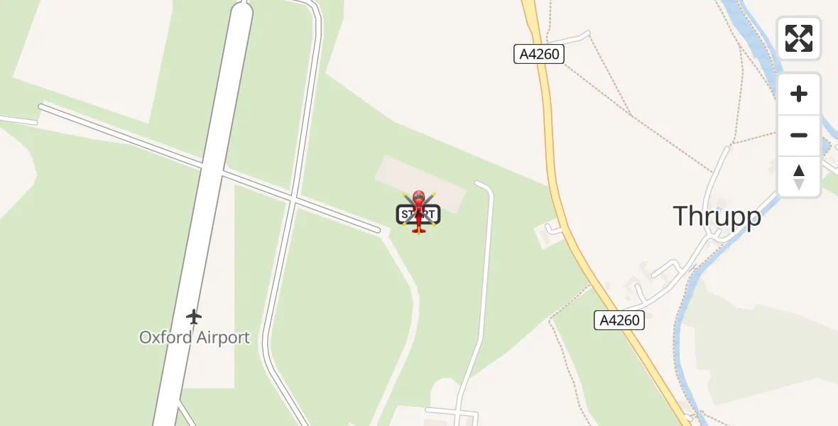 Flight route Air Ambulance Helicopter London Oxford Airport - London Oxford Airport, 17 August 2026, 13:14