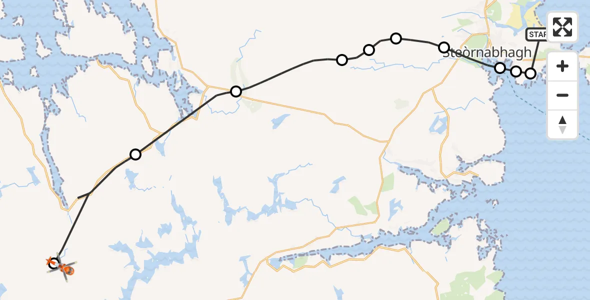 Flight route Coastguard Helicopter Stornoway Airport - Gearraidh Bheinn na Gile, 17 August 2026, 13:23