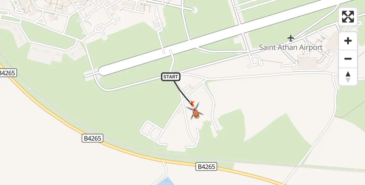 Flight route Coastguard Helicopter MOD St Athan - MOD St Athan, 17 August 2026, 16:02