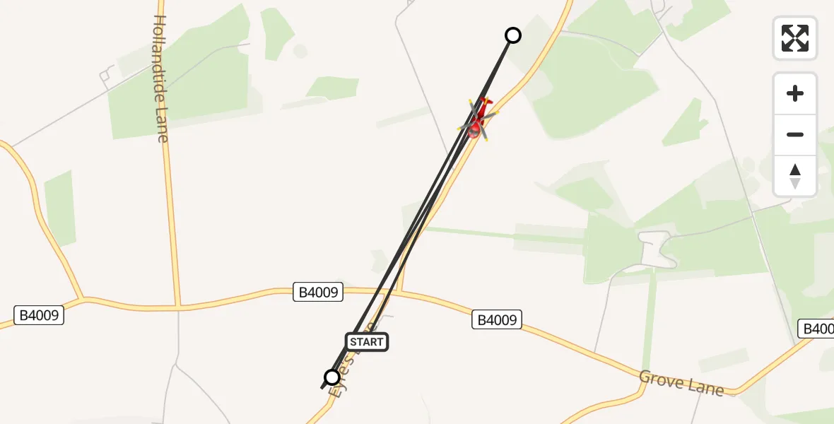 Flight route Air Ambulance Helicopter Ewelme - Cuxham, 17 August 2026, 16:27