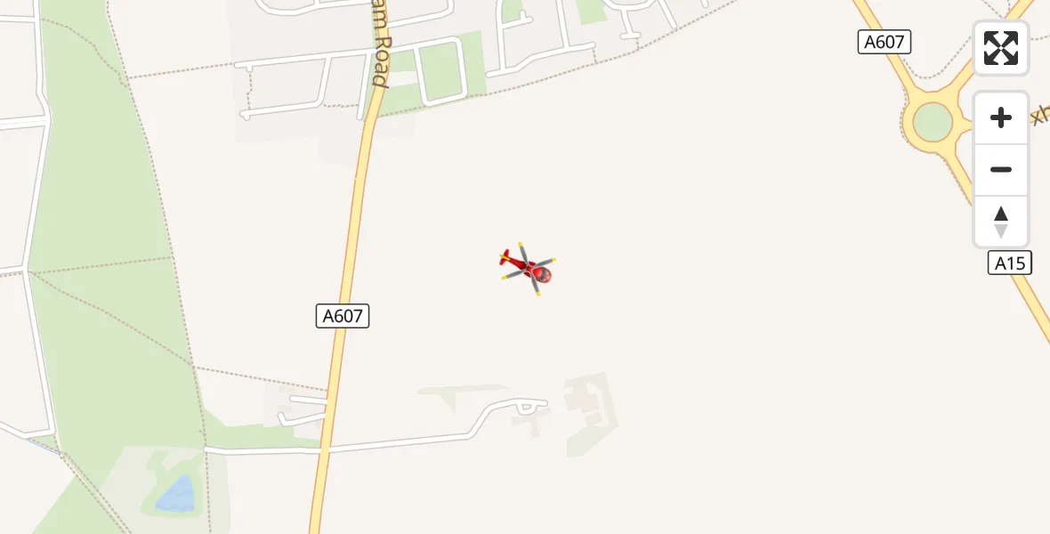 Flight route Air Ambulance Helicopter Bracebridge Heath - Bracebridge Heath, 17 August 2026, 18:15